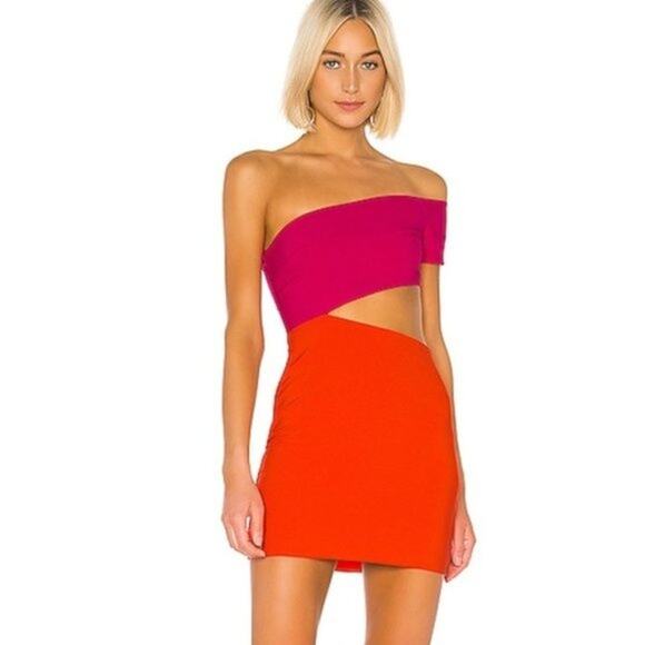 Lovers + Friends Dresses & Skirts - Lovers Friends Dress Womens Extra Small Rowan Mini Cut Out Off Shoulder Pink